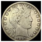 1897 Silver Half Dollar (Barber) LIGHTLY  CIRCULA