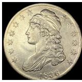 1836 Capped Bust Half Dollar CLOSELY  UNCIRCULATE