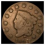 1821 Coronet Head Large Cent NICELY  CIRCULATED