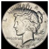 1934 Silver Peace Dollar CHOICE AU