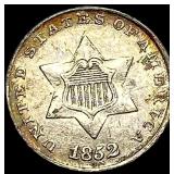 1852 Silver Three-Cent Piece CHOICE AU