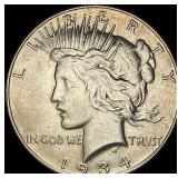 1934 Silver Peace Dollar CLOSELY UNCIRCULATED