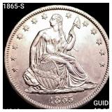 1865-S Seated Liberty Half Dollar CHOICE BU
