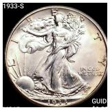 1933-S Walking Liberty Half Dollar GEM BU