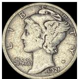 1921-D Silver Mercury Dime LIGHTLY CIRCULATED