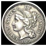 1865 Nickel Three-Cent Piece CLOSELY  UNCIRCULATE