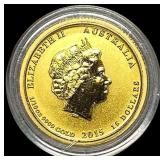 2015 Australia 1/10 oz Gold $15 Battle of Coral Se