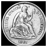 1861 Seated Liberty Half Dime CLOSELY  UNCIRCULAT