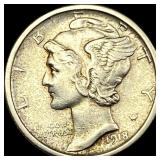 1918-D Silver Mercury Dime CLOSELY  UNCIRCULATED