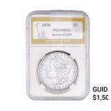 1878 REV 79 Morgan Silver Dollar PGA MS63