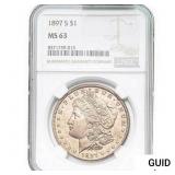 1897-S Morgan Silver Dollar NGC MS63