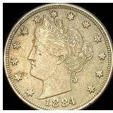 1884 Liberty Head Nickel NEARLY UNCIRCULATED