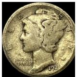 1921 Silver Mercury Dime LIGHTLY CIRCULATED