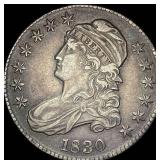 1830 Capped Bust Half Dollar NEARLY UNCIRCULATED