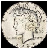 1934 Peace Silver Dollar CLOSELY UNCIRCULATED