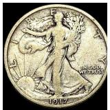 1917 Walking Liberty Half Dollar ABOUT  UNCIRCULA