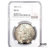 1891-S Morgan Silver Dollar NGC MS61