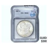 1887-O Morgan Silver Dollar ICG MS62