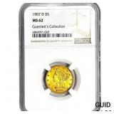 1907-D $5 Gold Half Eagle NGC MS62