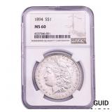 1894 Morgan Silver Dollar NGC MS60