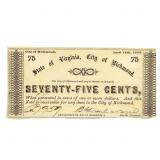 1862 75C State of Virginia Fractional Currency
