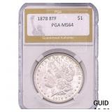 1878 8TF Morgan Silver Dollar PGA MS64
