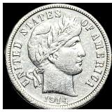 1914-D Silver Barber Dime NEARLY UNCIRCULATED