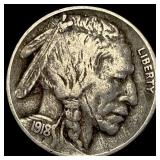 1918-D Buffalo Nickel NEARLY UNCIRCULATED