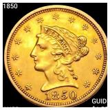 1850 $2.50 Gold Quarter Eagle CHOICE AU