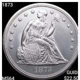1873 Seated Liberty Dollar CHOICE BU
