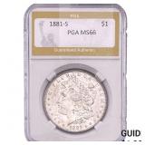 1881-S Morgan Silver Dollar PGA MS66