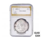 1881-S Morgan Silver Dollar PGA MS64