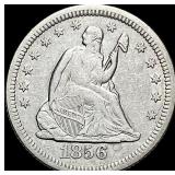 1856-O Silver Seated Liberty Quarter LIGHTLY  CIR