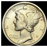 1917-S Silver Mercury Dime CLOSELY  UNCIRCULATED