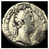 Roman Commodus 177-192 AD Silver Denarius NEARLY