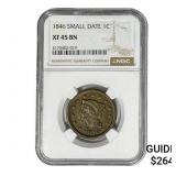 1846 Braided Hair Large Cent NGC XF45 BN