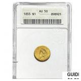 1855 Rare Gold Dollar ANACS AU50