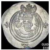 Sasanian Khasru II 591-628 AD Silver Drachm CHOIC