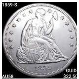 1859-S Seated Liberty Dollar CHOICE AU