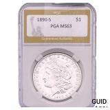 1890-S Morgan Silver Dollar PGA MS63