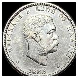 1883 Hawaii Silver 1/4 Dollar CLOSELY  UNCIRCULAT