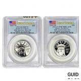 [2 Coins] 2007-W $50 Platnium Satue of Liberty 1/4