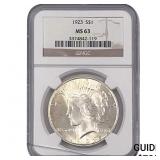 1923 Silver Peace Dollar NGC MS63