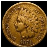 1874 Indian Head Cent LIGHTLY CIRCULATED