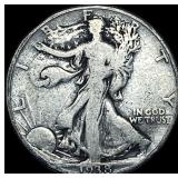 1938-D Silver Walking Liberty Half Dollar NICELY C