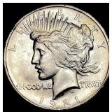 1921 Silver Peace Dollar CLOSELY UNCIRCULATED