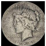 1934 Silver Peace Dollar ABOUT UNCIRCULATED