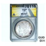 1878 7TF Morgan Silver Dollar ANACS MS63