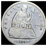 1845 Seated Liberty Dollar LIGHTLY CIRCULATED
