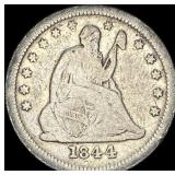 1844-O Silver Seated Liberty Quarter LIGHTLY  CIR